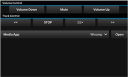 Media options screen